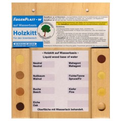 Mustertafel Holzkitt auf Wasserbasis